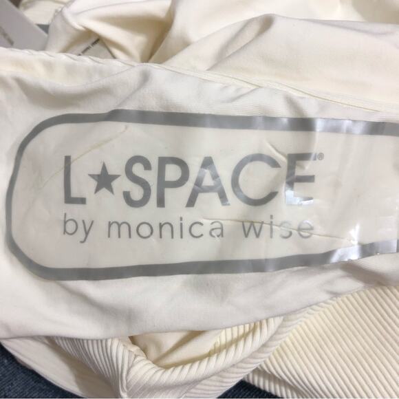 L*Space Phoebe Classic One Shoulder Rib One Piece Cream 8 NWT - Picture 9 of 11